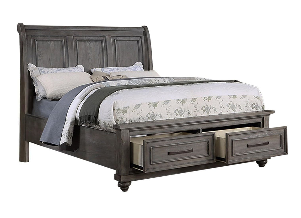 Vintage-Inspired Eastern King Sleigh Bed with Storage