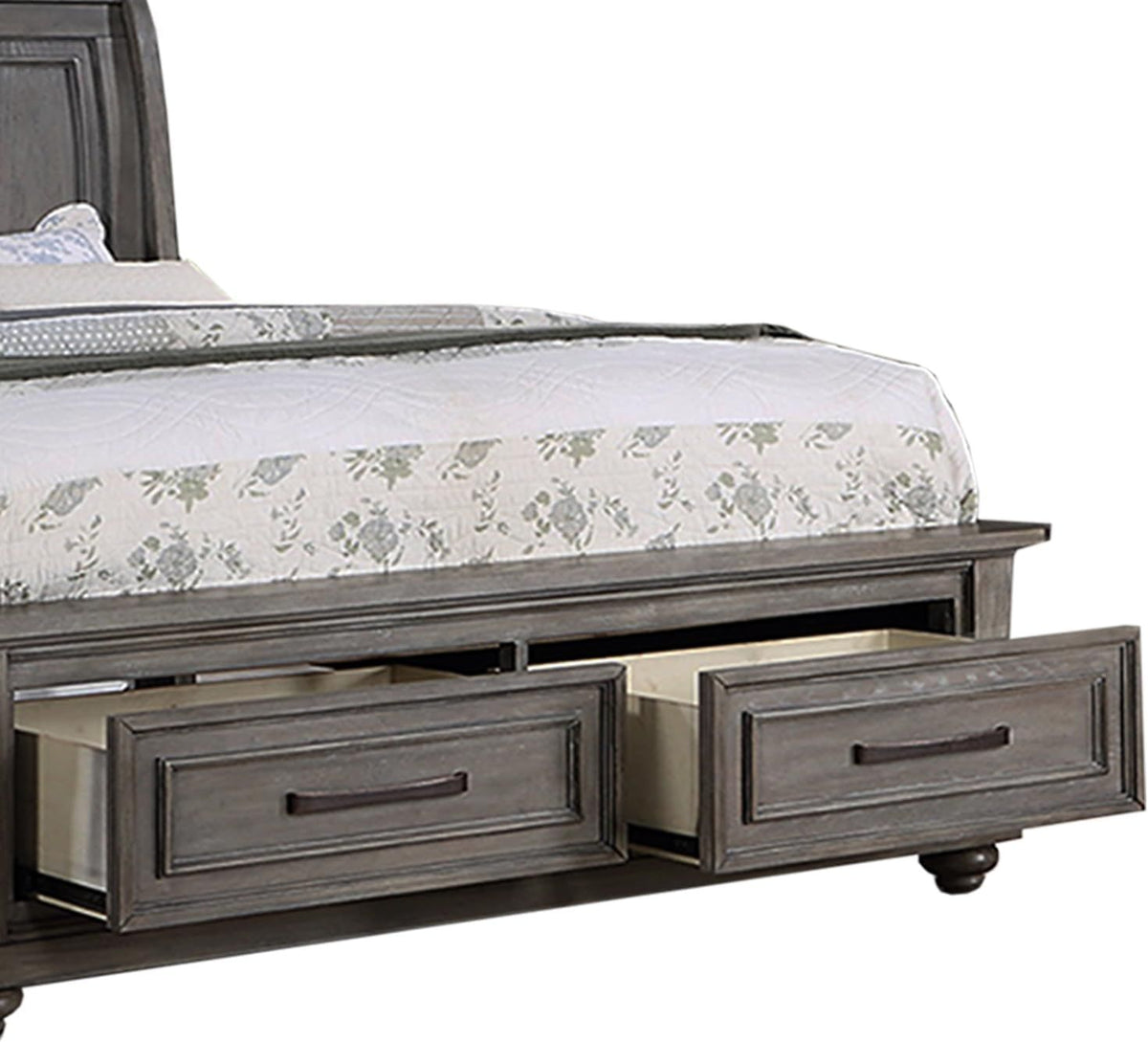 Vintage-Inspired Eastern King Sleigh Bed with Storage
