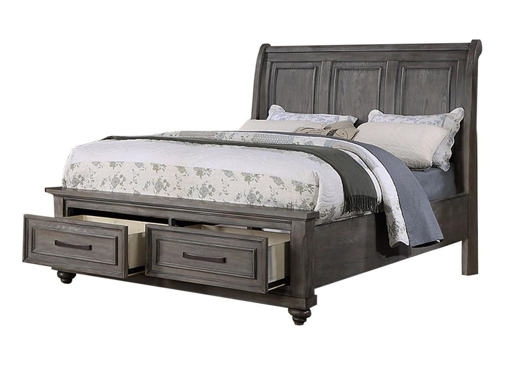 Vintage-Inspired Eastern King Sleigh Bed with Storage