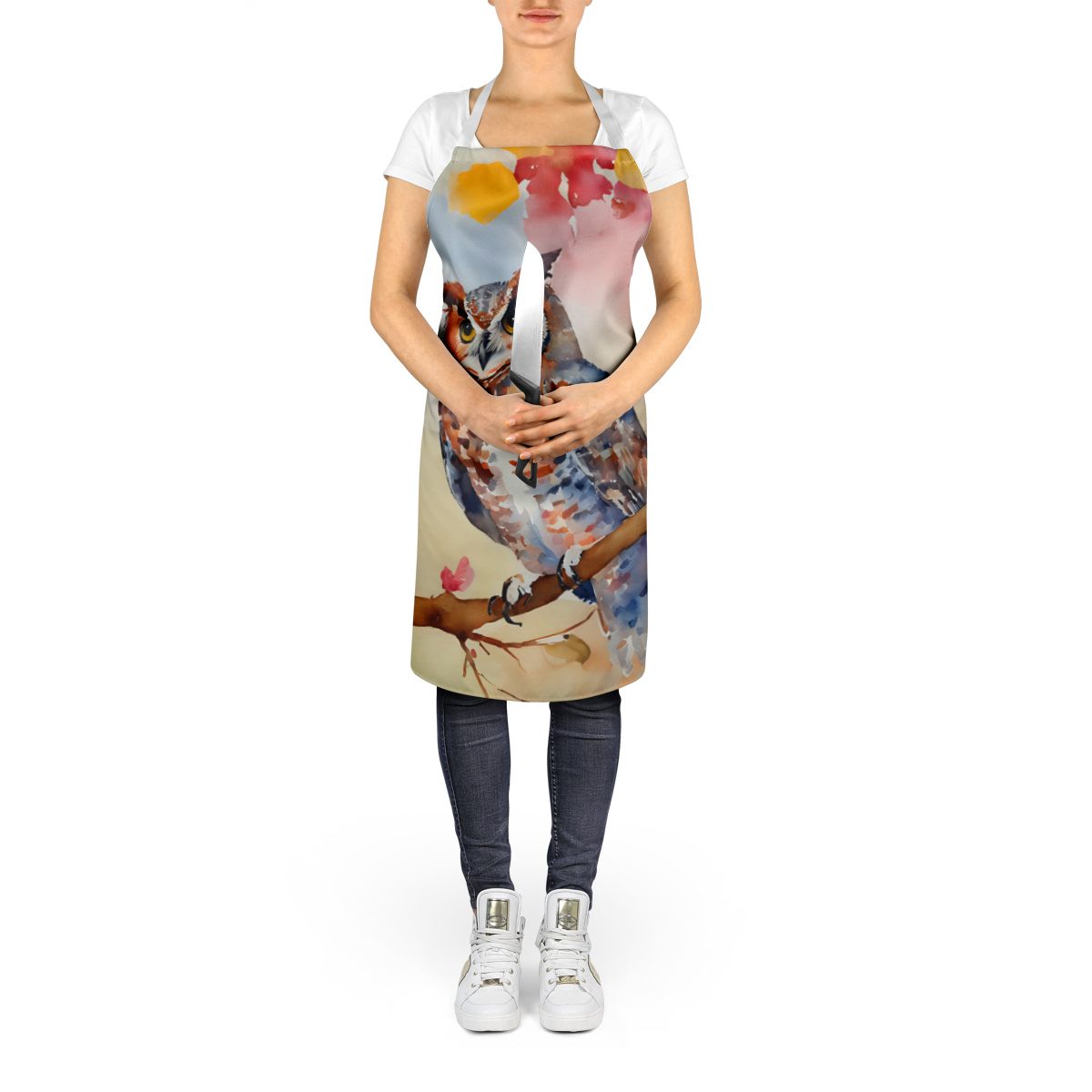 Eastern Screech Owl Artwork Bib Apron