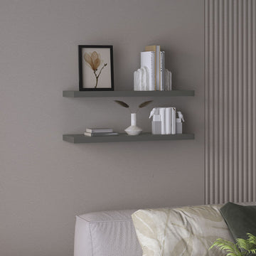Ecco Wide Floating Shelves Set of 2, Shelves for Wall Decor for Bedroom, Bathroom