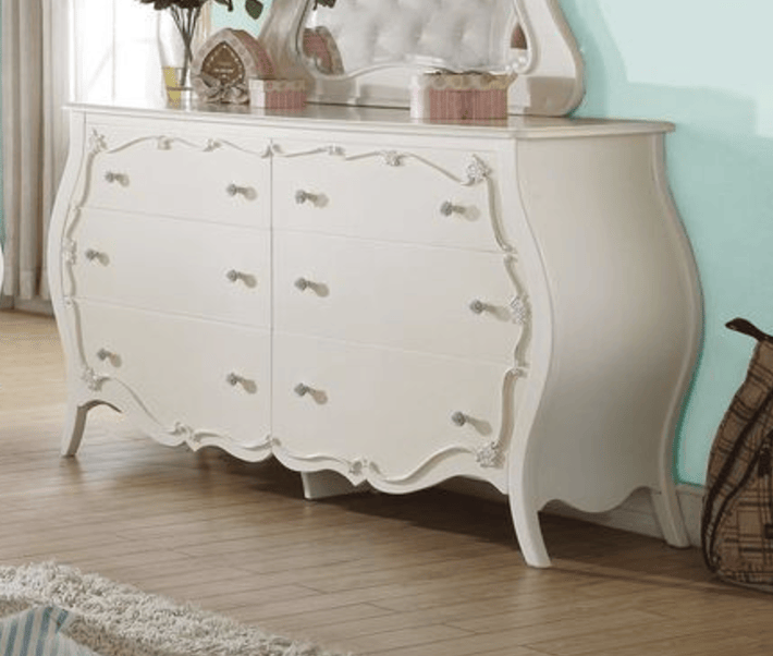 Edalene Pearl White Dresser with Romantic Detailing