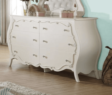 Edalene Pearl White Dresser with Romantic Detailing