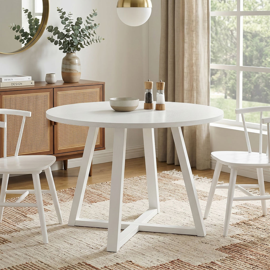 Edo Contemporary Round Trestle Dining Table