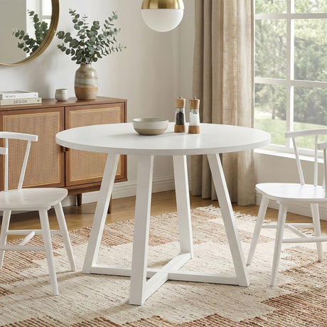 Edo Contemporary Round Trestle Dining Table