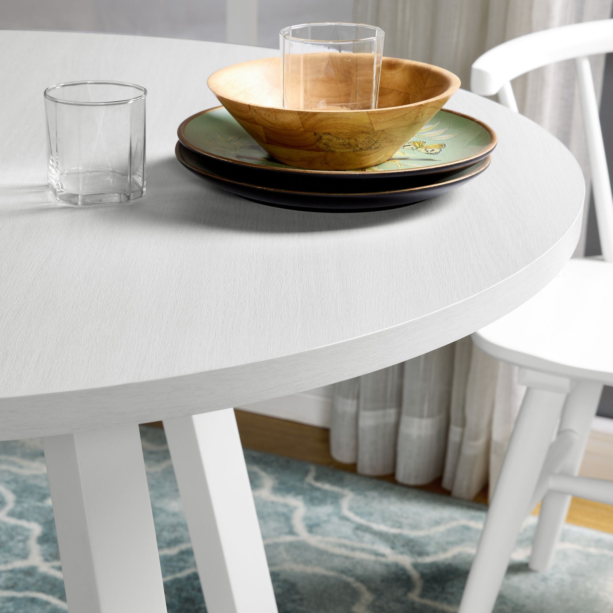 Edo Contemporary Round Trestle Dining Table