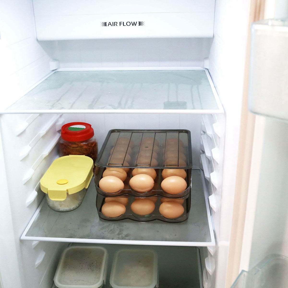 Double-Layer Rolling Egg Organizer with Lid