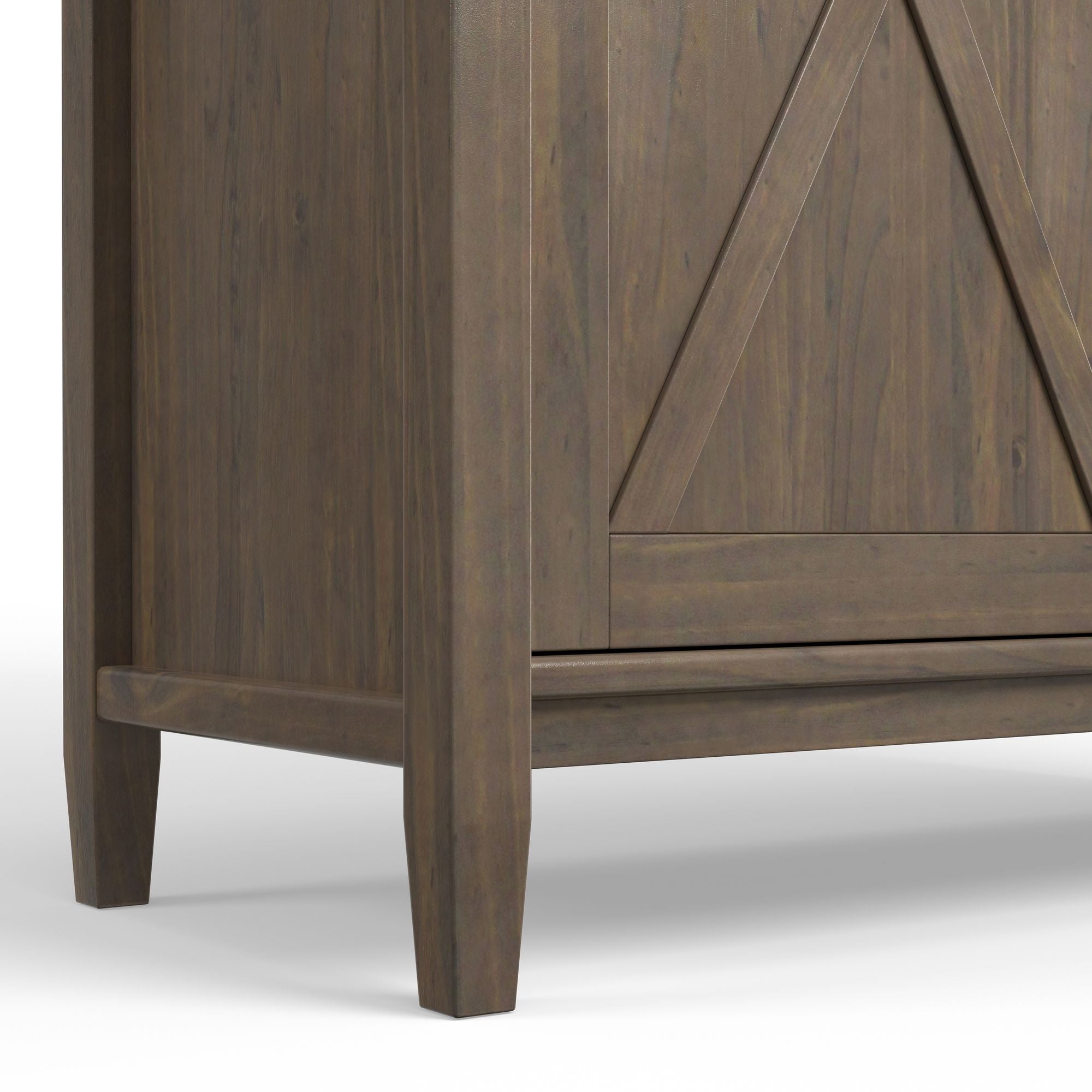 Ela Medium Storage Cabinet - Smoky Brown Finish with Adjustable Shelves and Open Cubbies