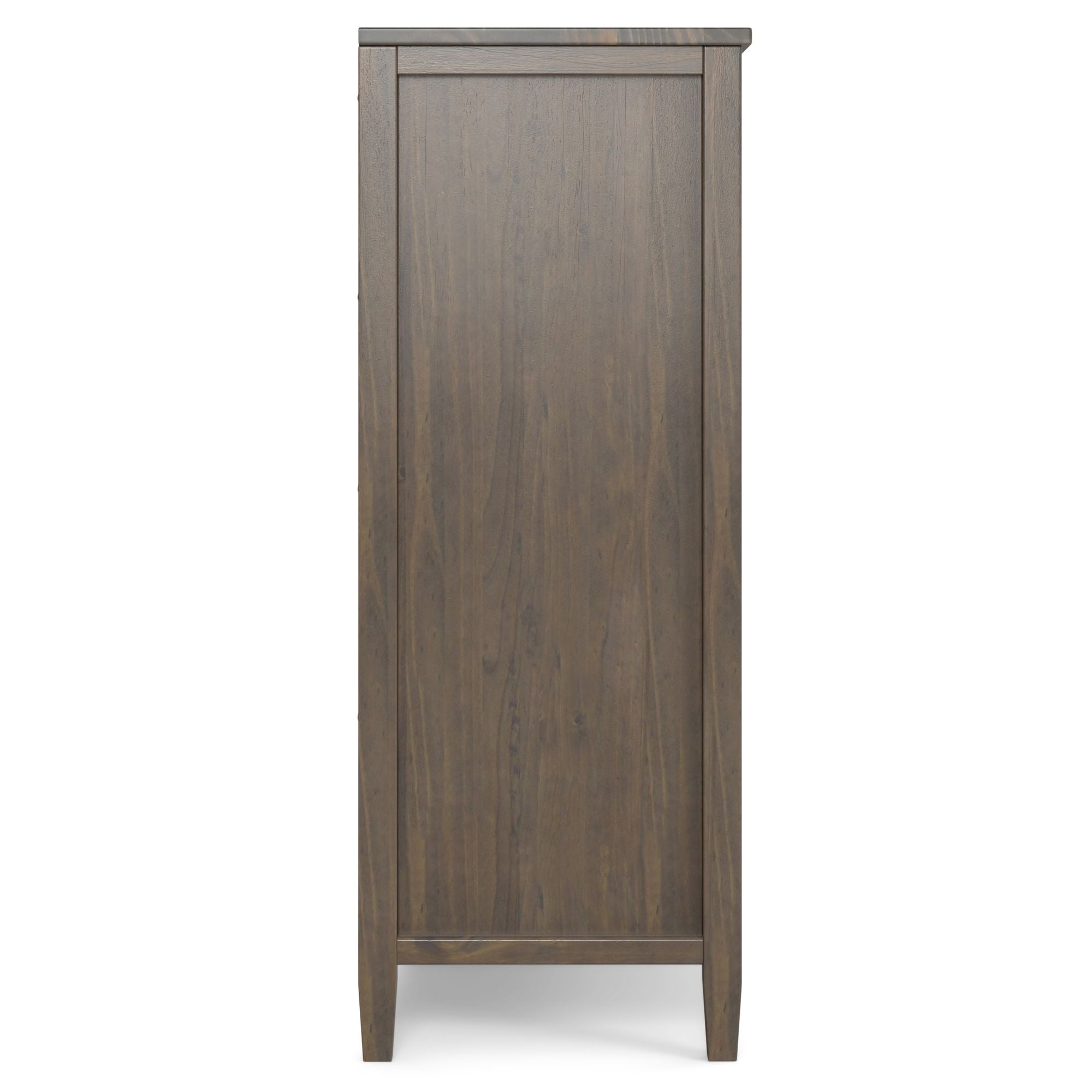 Ela Medium Storage Cabinet - Smoky Brown Finish with Adjustable Shelves and Open Cubbies