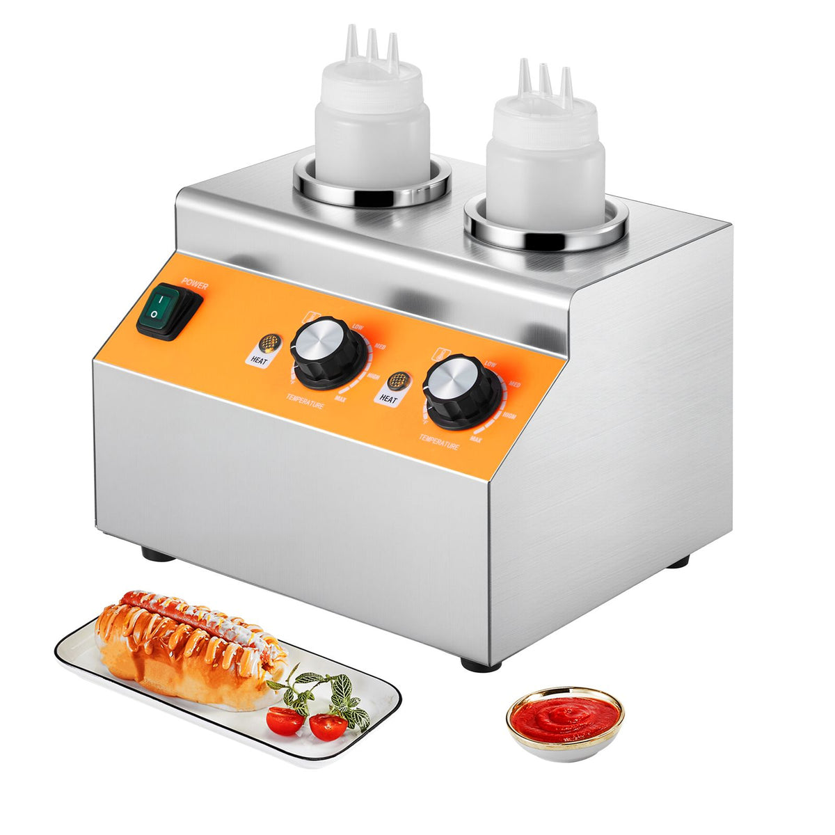 Commercial Double-Bottle Sauce Warmer and Dispenser