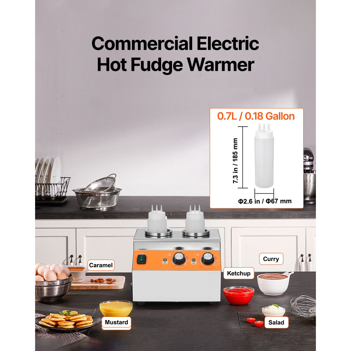 Commercial Double-Bottle Sauce Warmer and Dispenser