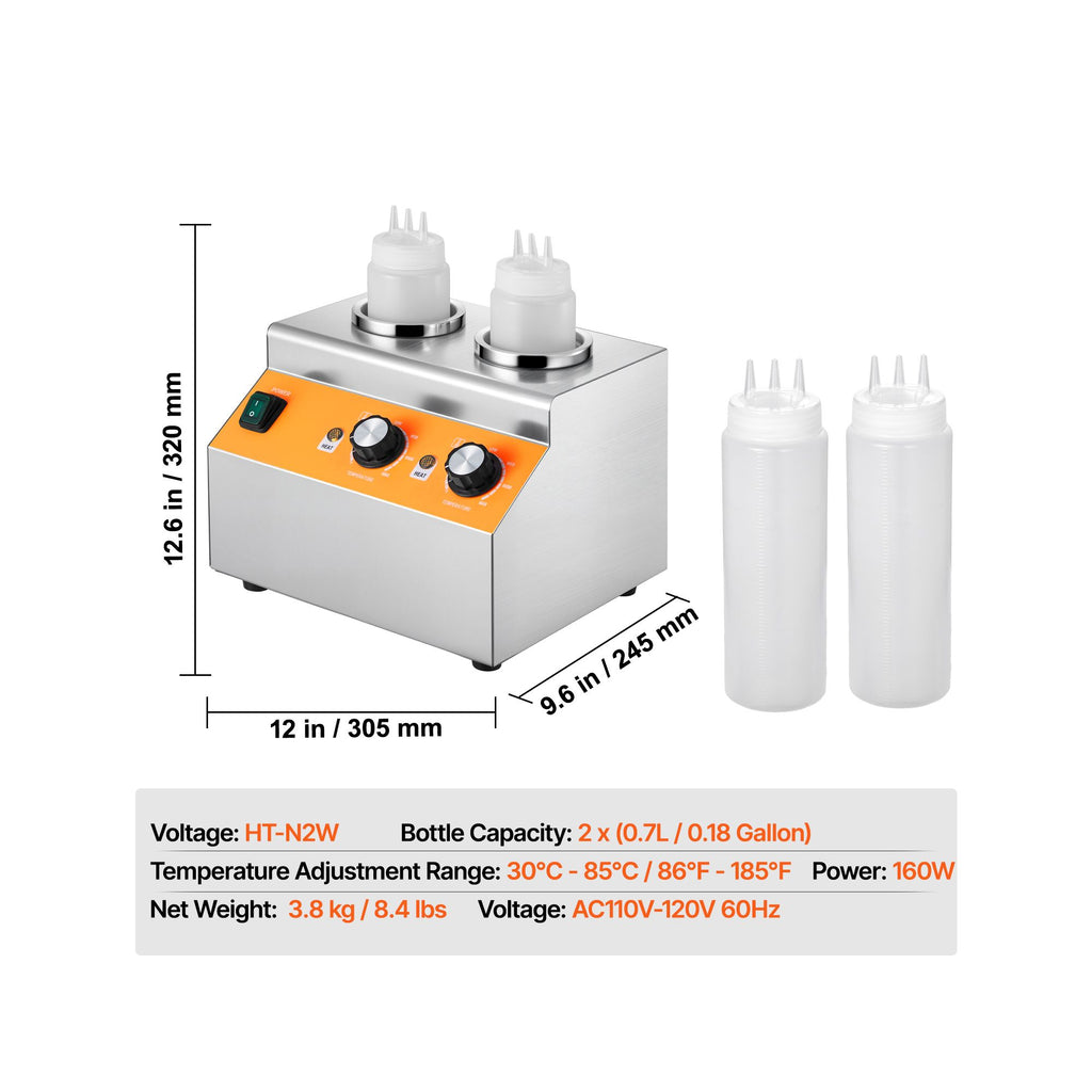 Commercial Double-Bottle Sauce Warmer and Dispenser