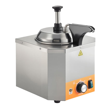 Electric Cheese Dispenser with Pump – 2.4L Commercial Hot Fudge Warmer