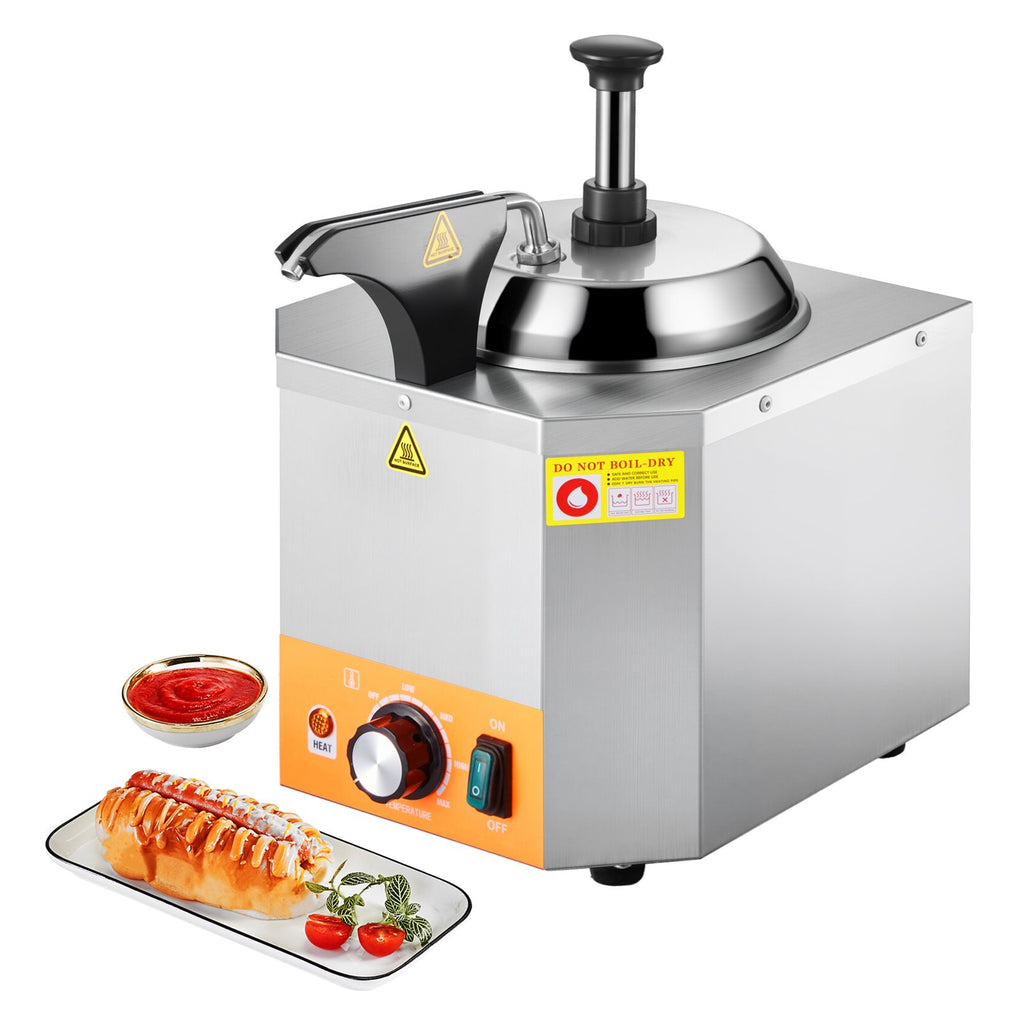 Electric Cheese Dispenser with Pump – 2.4L Commercial Hot Fudge Warmer
