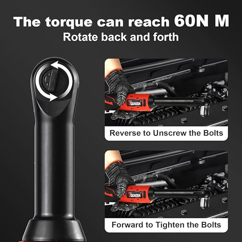 Extended Cordless Ratchet Wrench Set with LED Light