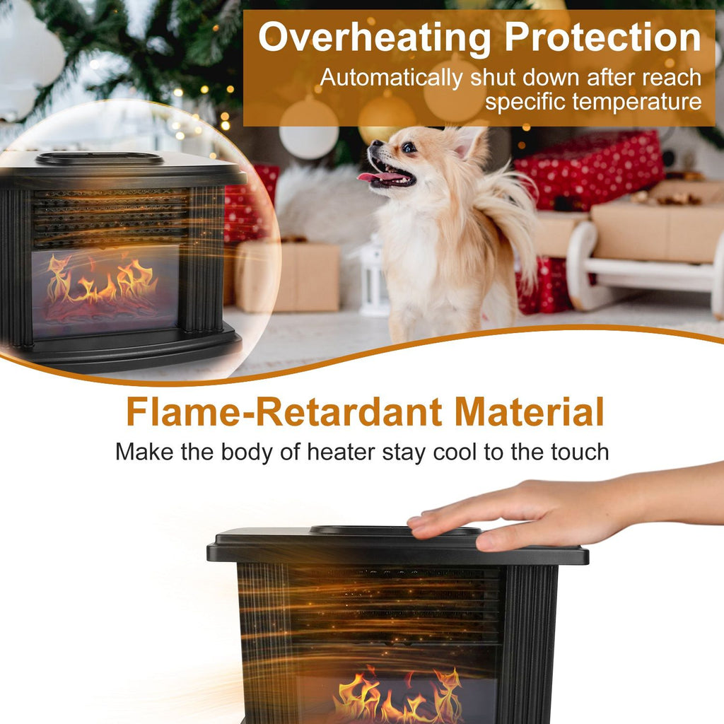 Digital Fireplace-Style Heater with Remote Control