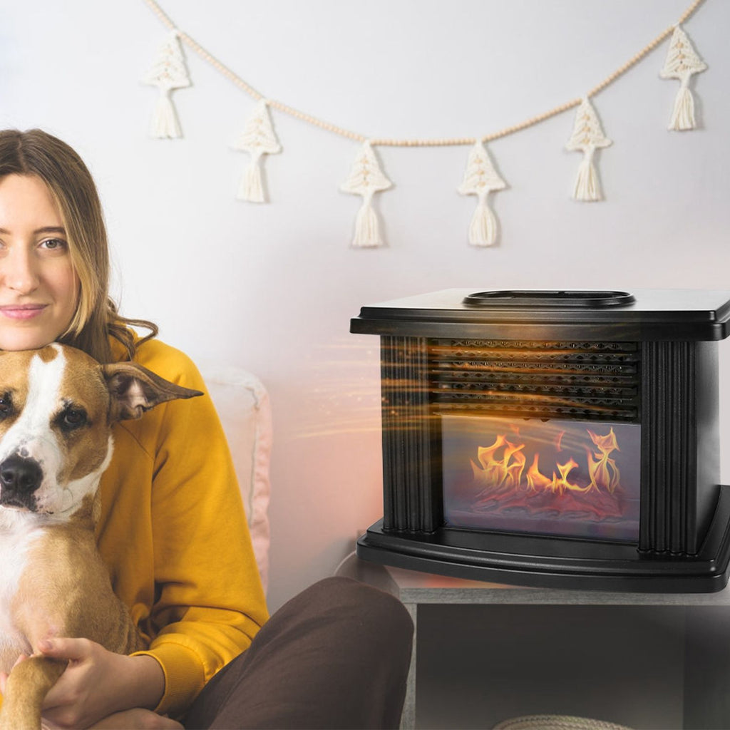 Digital Fireplace-Style Heater with Remote Control