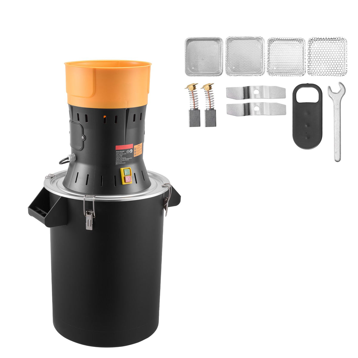 Electric Grain and Spice Mill with Interchangeable Screens