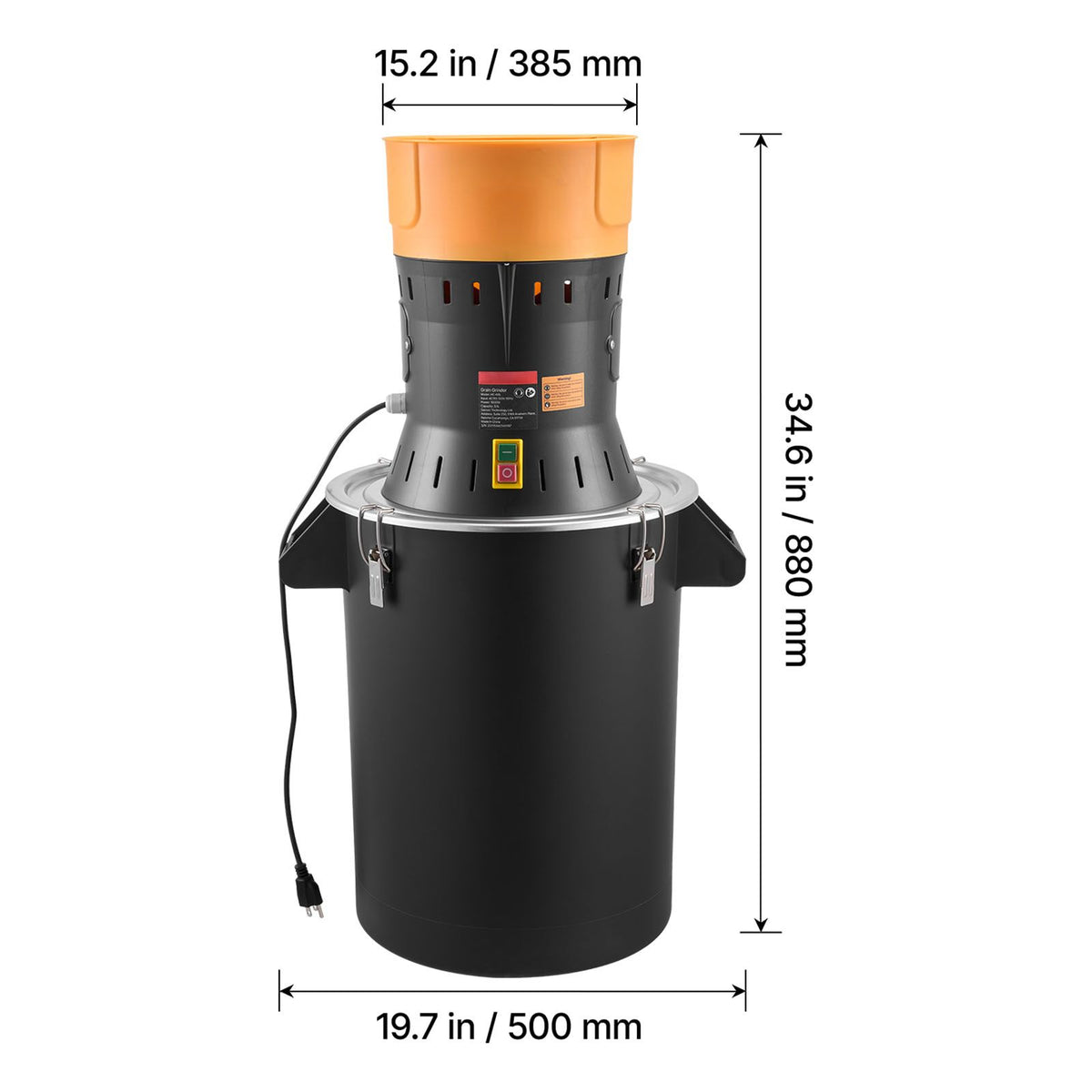 Electric Grain and Spice Mill with Interchangeable Screens