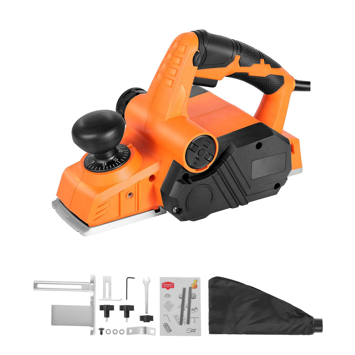 Corded Electric Hand Planer, 7-Amp, 3-1/4- Cut, Adjustable Depth for Woodworking