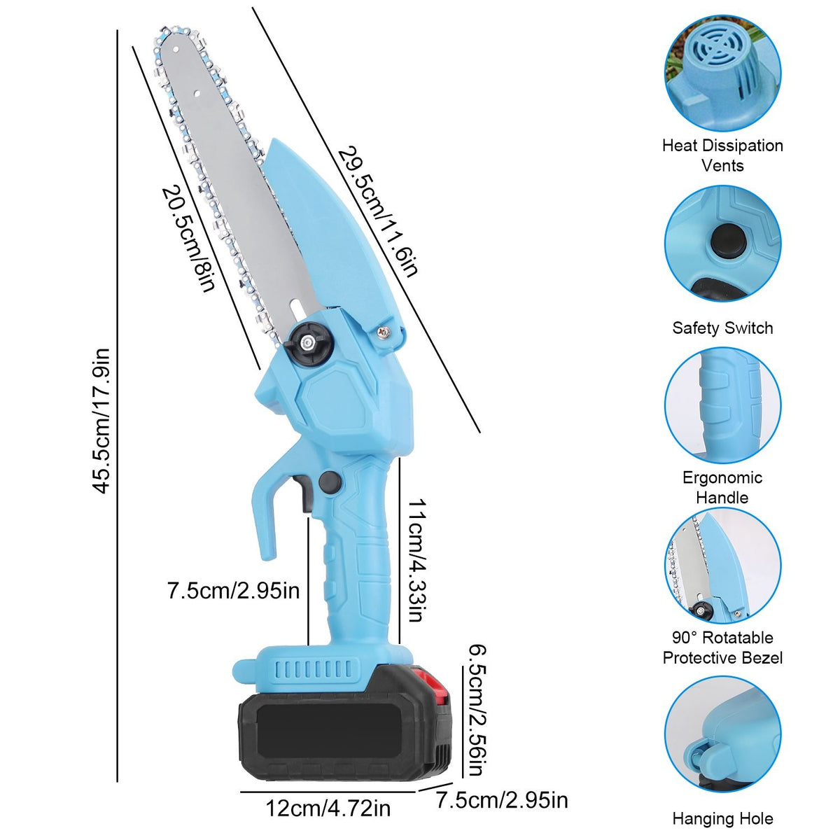 Cordless Mini Chainsaw Kit for Pruning and Wood Cutting