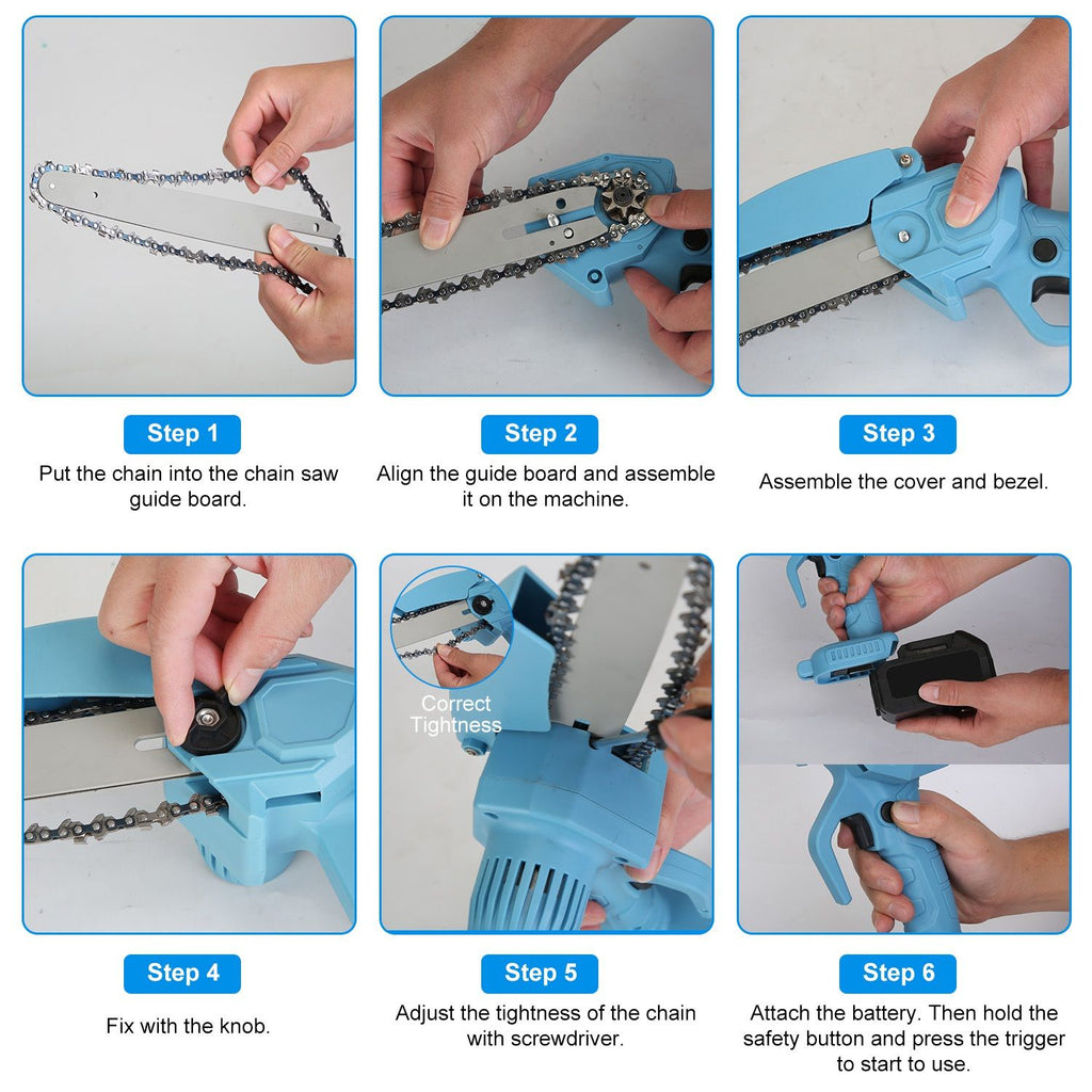 Cordless Mini Chainsaw Kit for Pruning and Wood Cutting