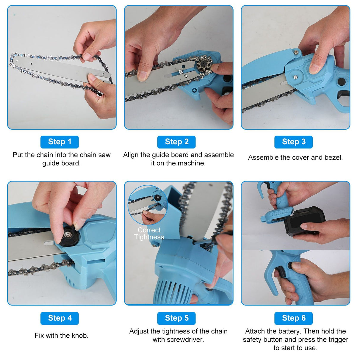 Cordless Mini Chainsaw Kit for Pruning and Wood Cutting