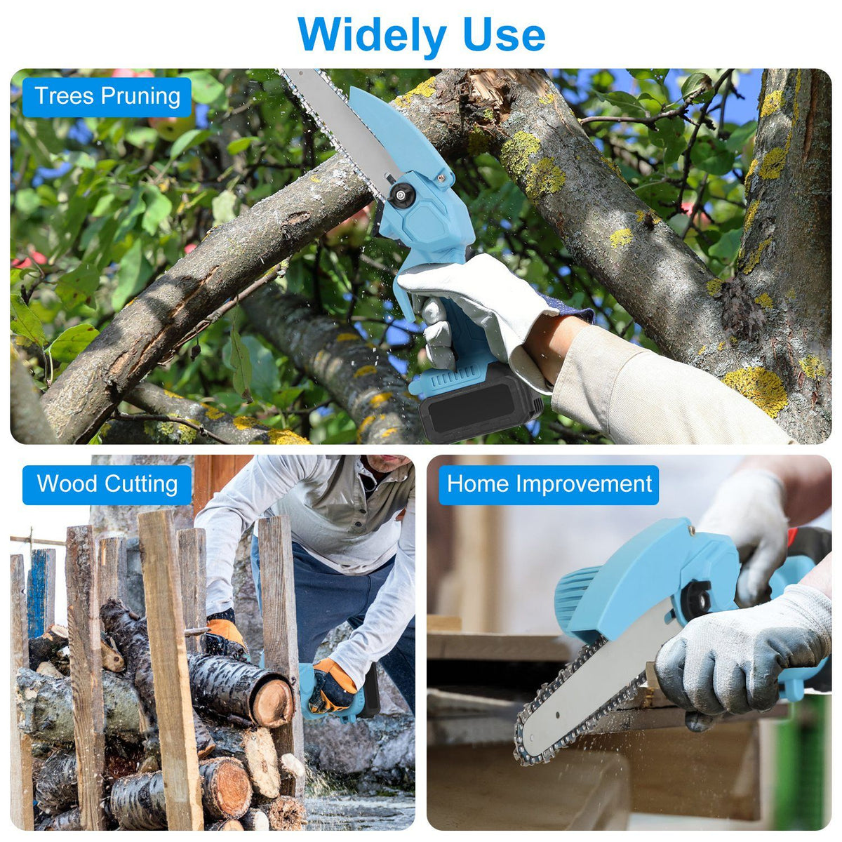 Cordless Mini Chainsaw Kit for Pruning and Wood Cutting