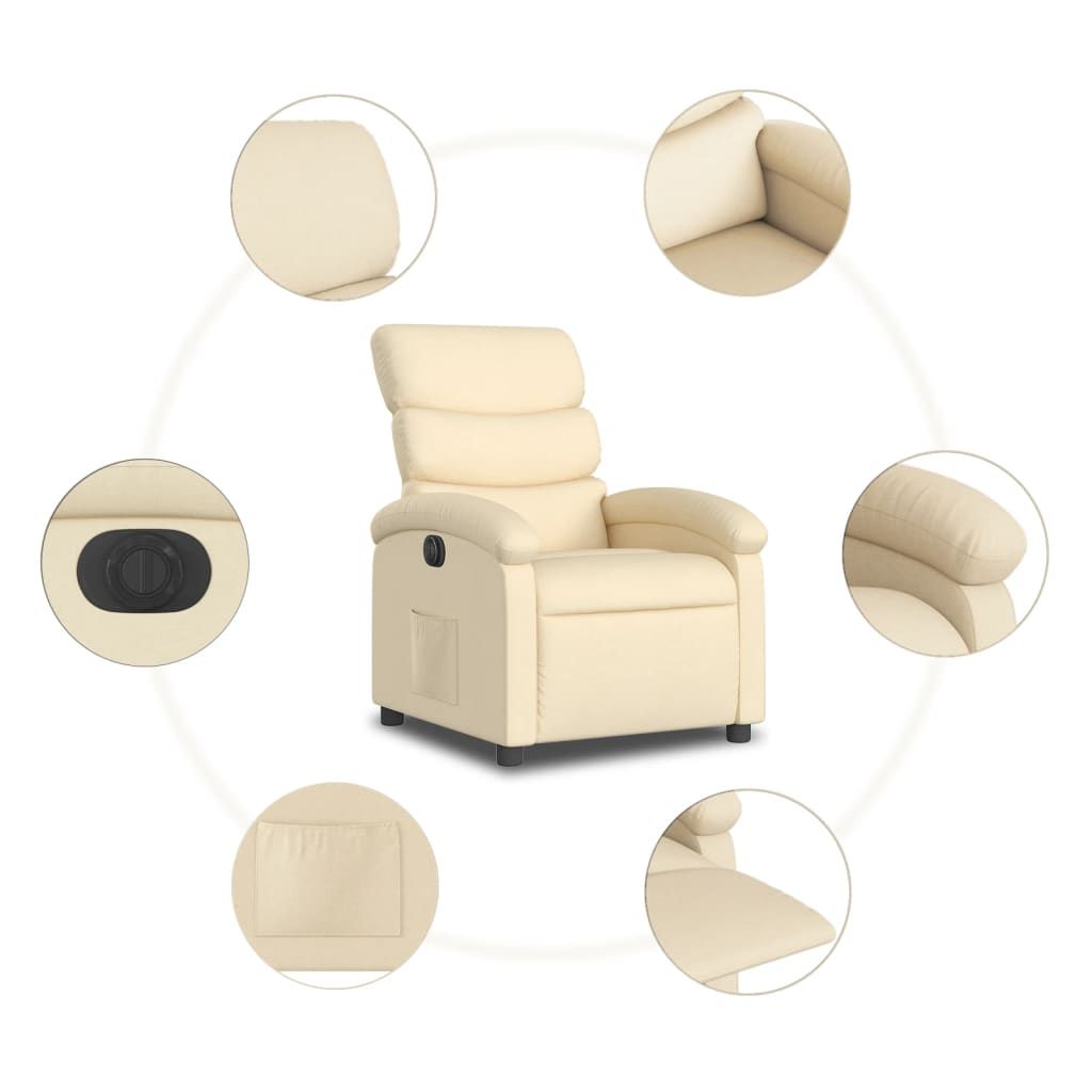 Cream Fabric Electric Recliner Chair – Comfort & Modern Design