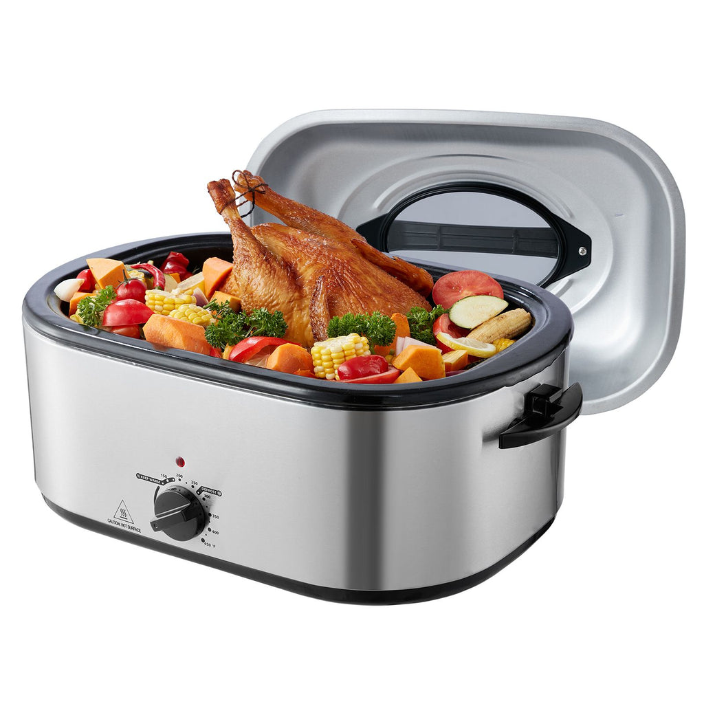 Electric Roaster Oven with Self-Basting Lid and Versatile Cooking Options