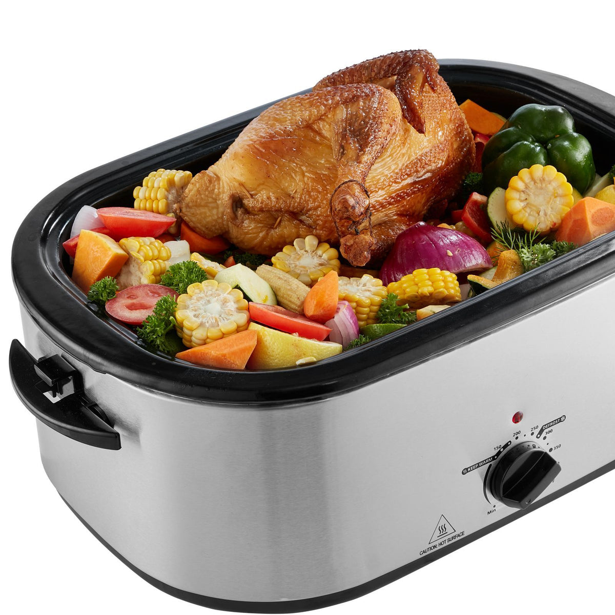 Electric Roaster Oven with Self-Basting Lid and Versatile Cooking Options
