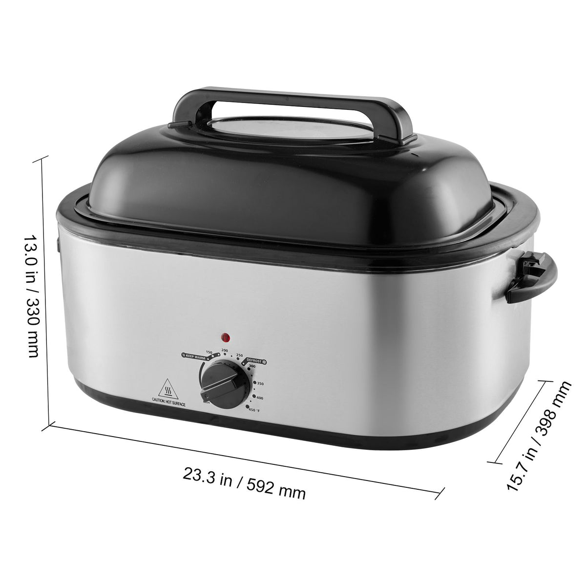 Electric Roaster Oven with Self-Basting Lid and Versatile Cooking Options
