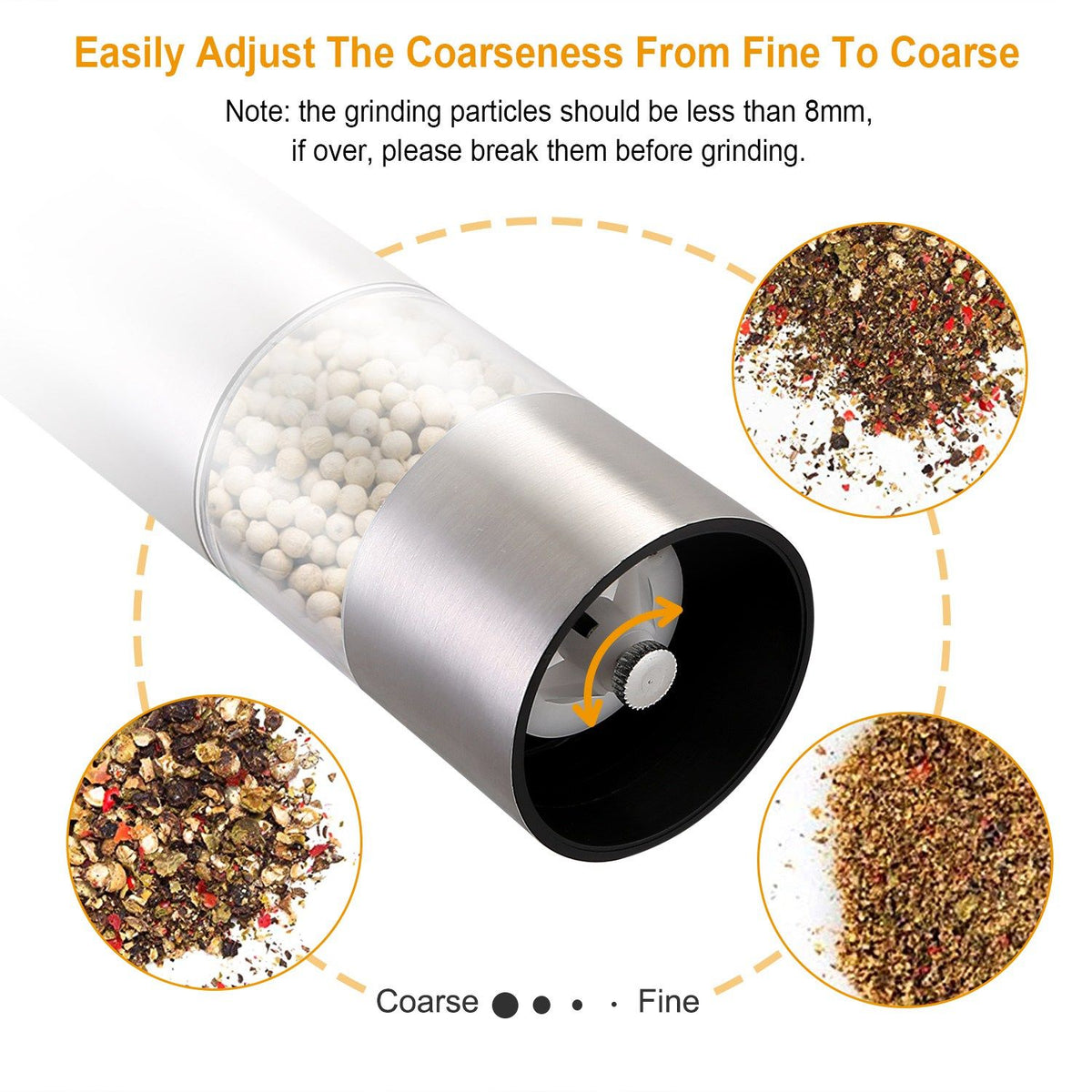 One-Hand Electric Salt and Pepper Grinder