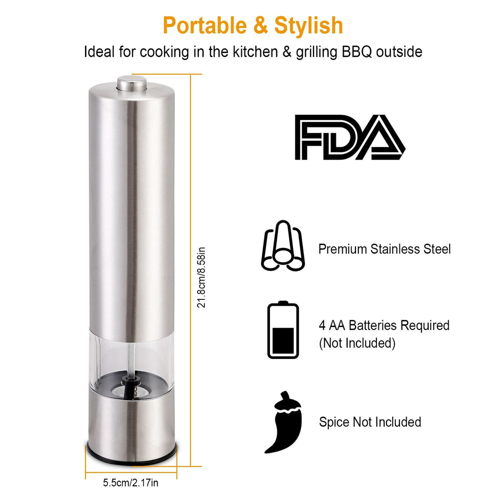 One-Hand Electric Salt and Pepper Grinder