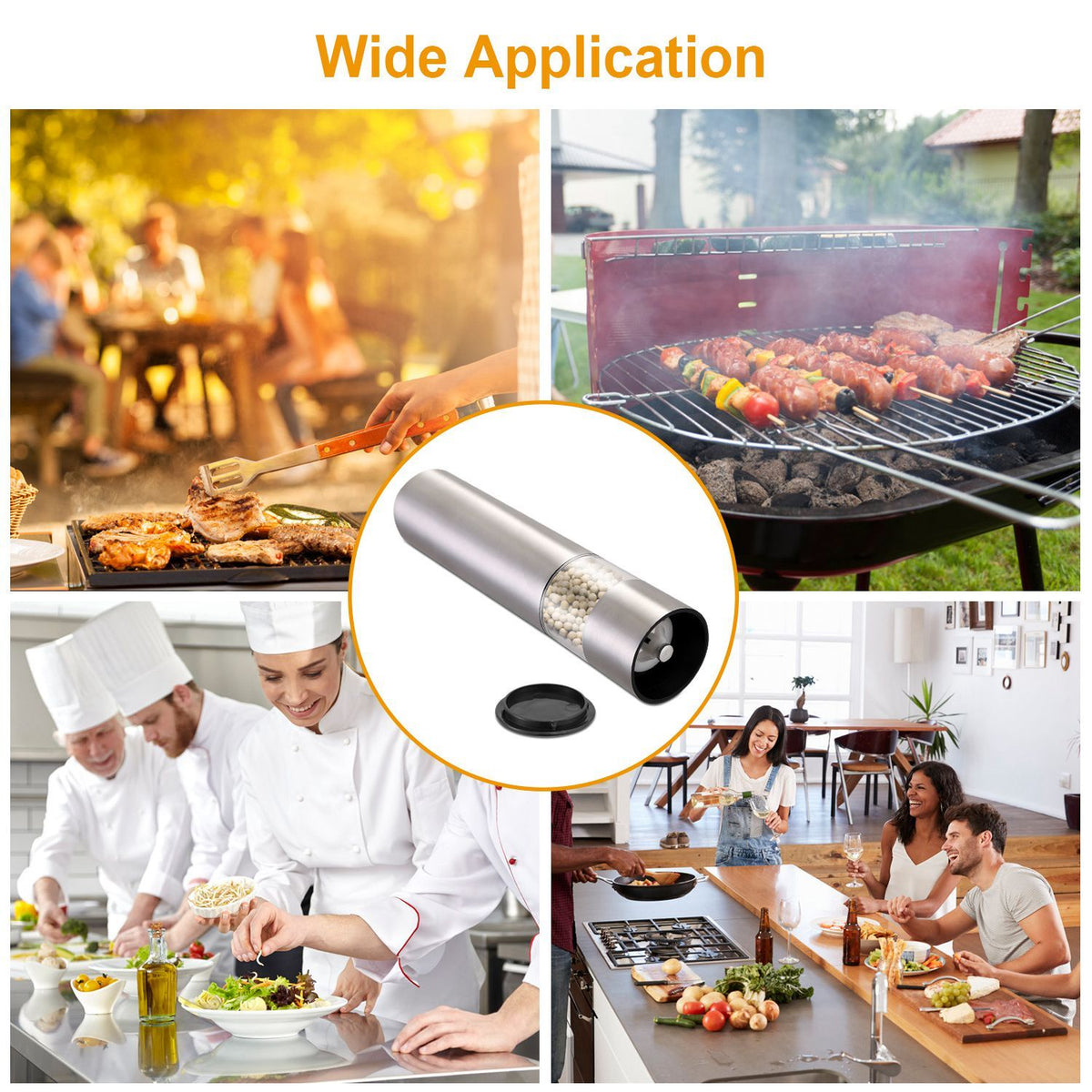 One-Hand Electric Salt and Pepper Grinder