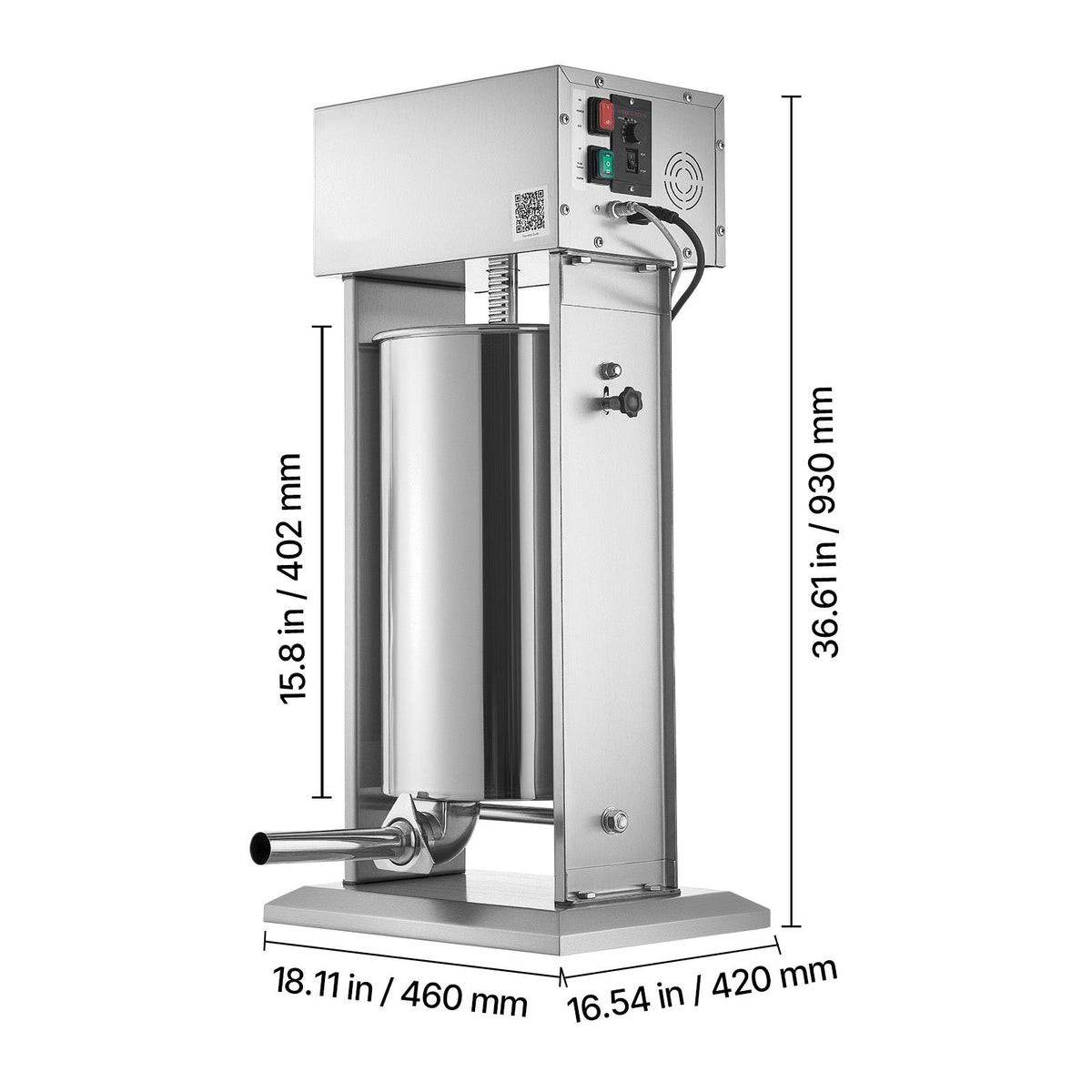 Electric Sausage Stuffer, / 25 L Vertical Meat Stuffer, Stepless Speed Control and