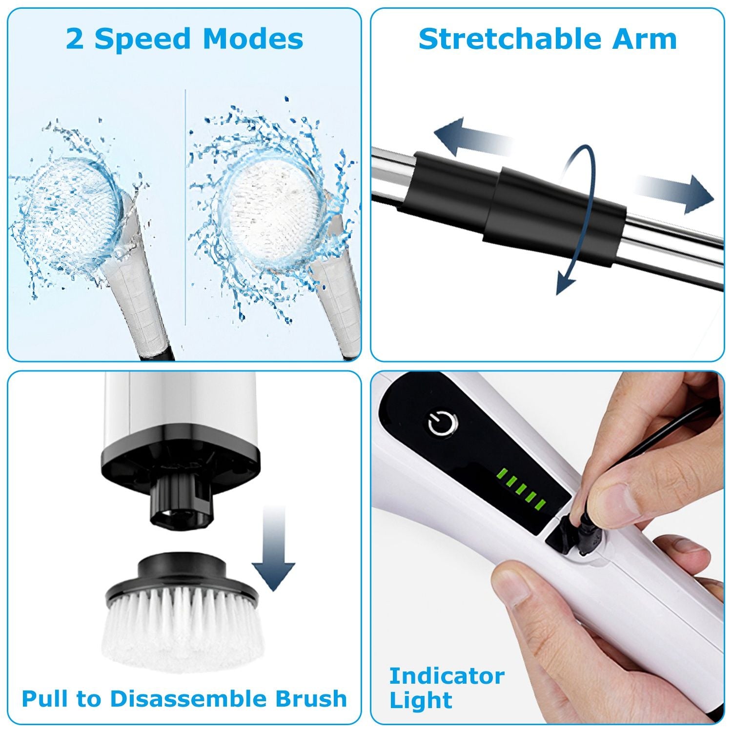 Cordless Spin Scrubber with Eight Brush Heads