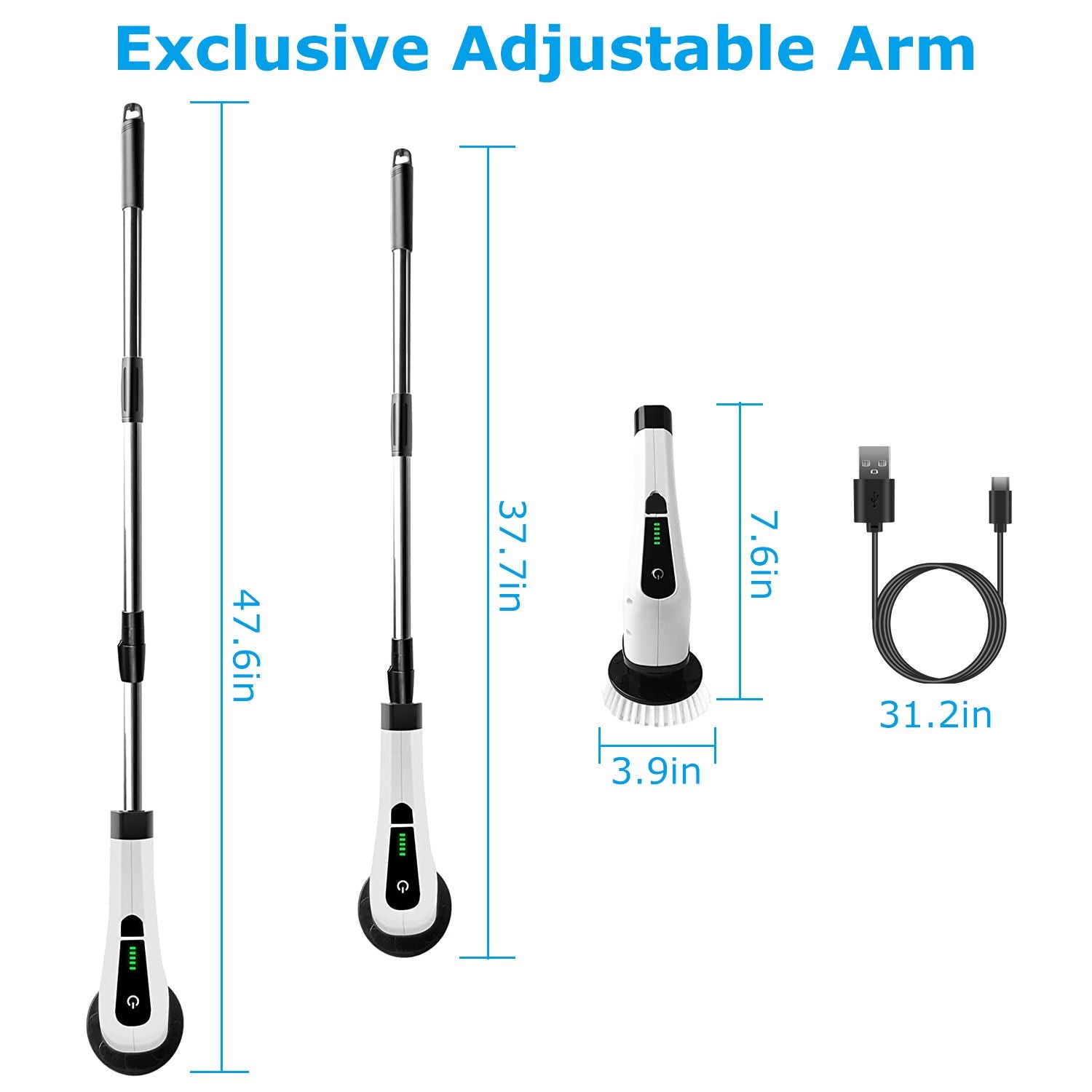 Cordless Spin Scrubber with Eight Brush Heads
