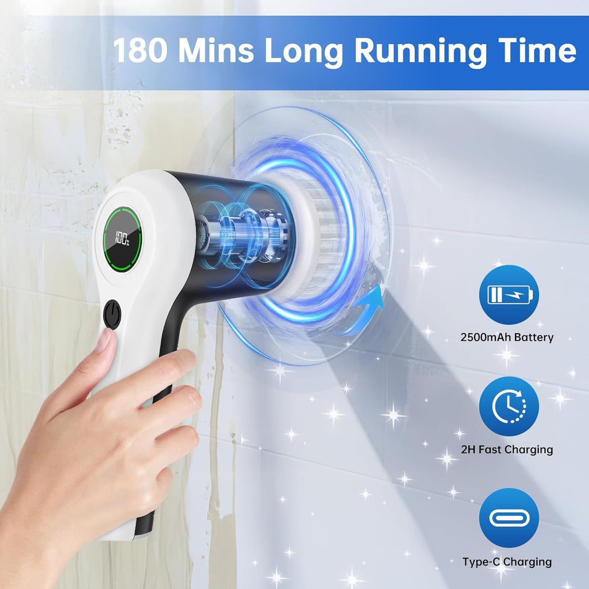 Cordless Two-Speed Electric Spin Scrubber