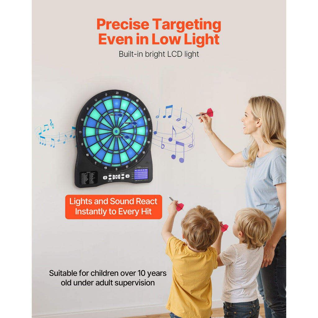 LED Electronic Dartboard with Live LCD Scoring