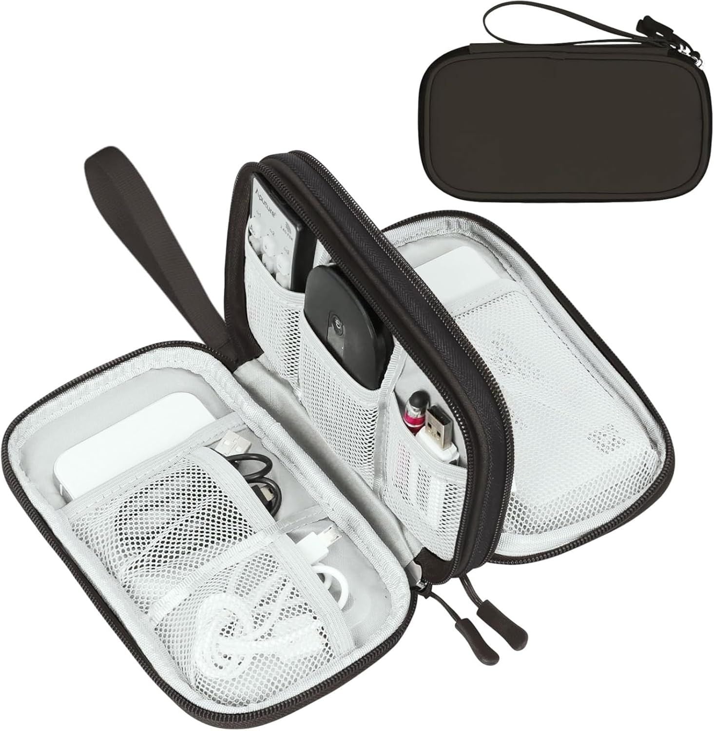 Portable water-ready Double-Layer Electronic Organizer for Travel