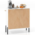 White 2-Door Buffet Cabinet with Display Top