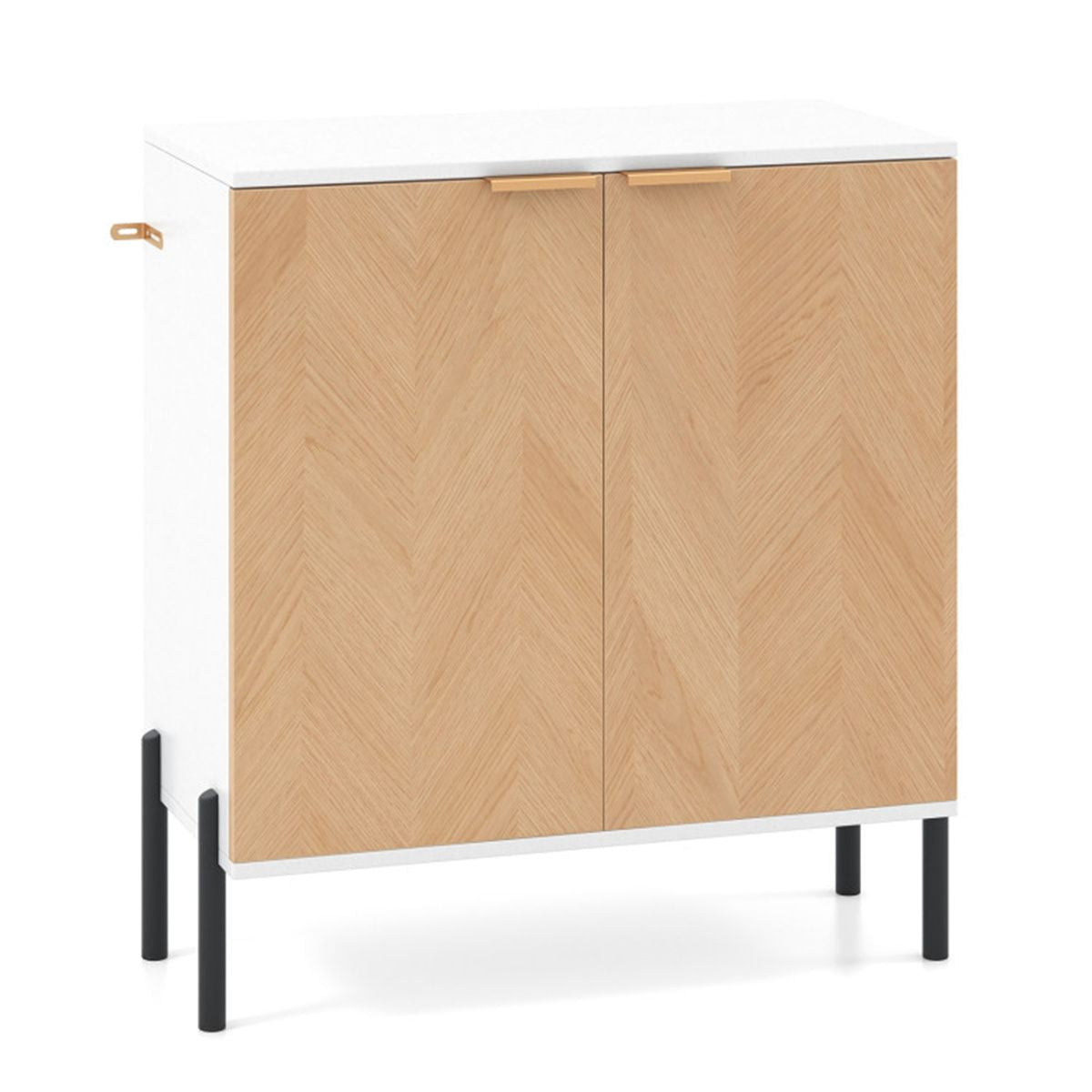 White 2-Door Buffet Cabinet with Display Top