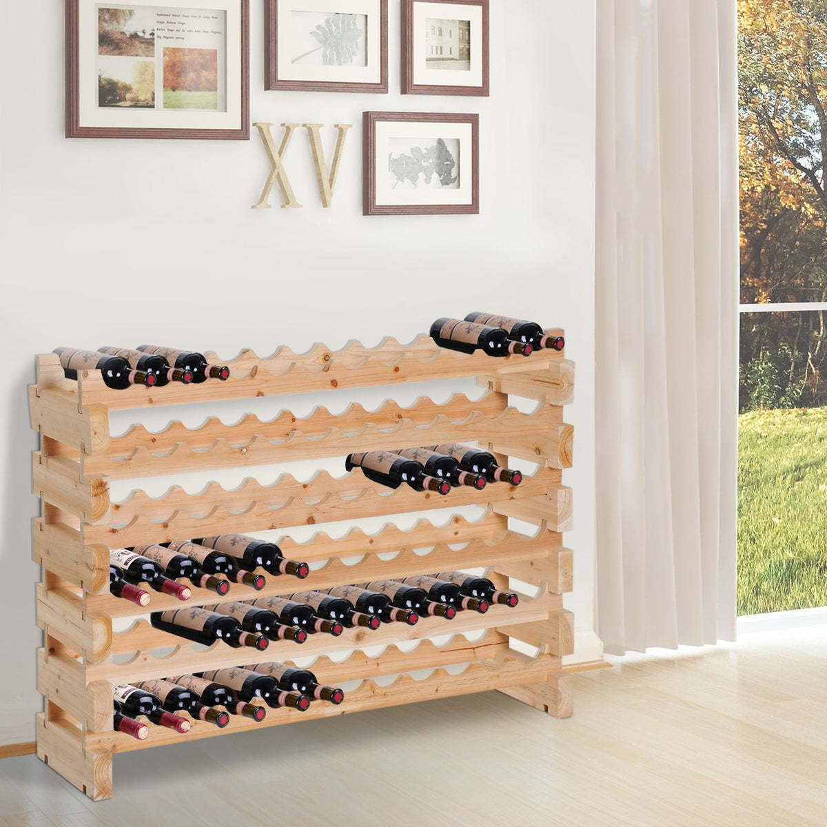 Modular Stacking Wine Rack with Customizable Finish