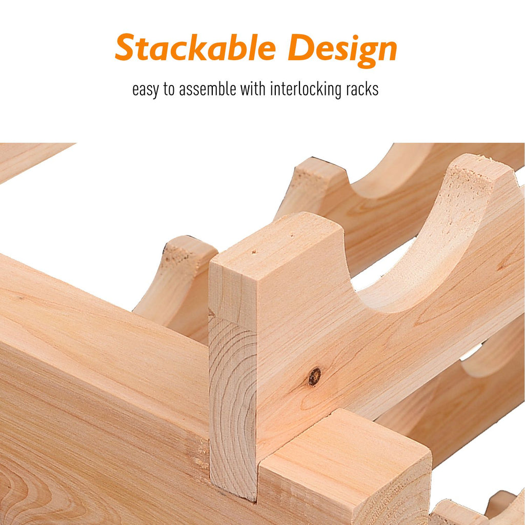 Modular Stacking Wine Rack with Customizable Finish