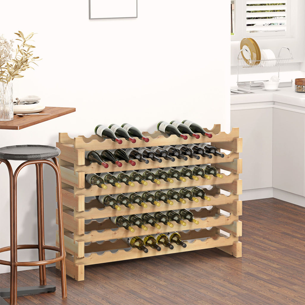 Modular Stacking Wine Rack with Customizable Finish