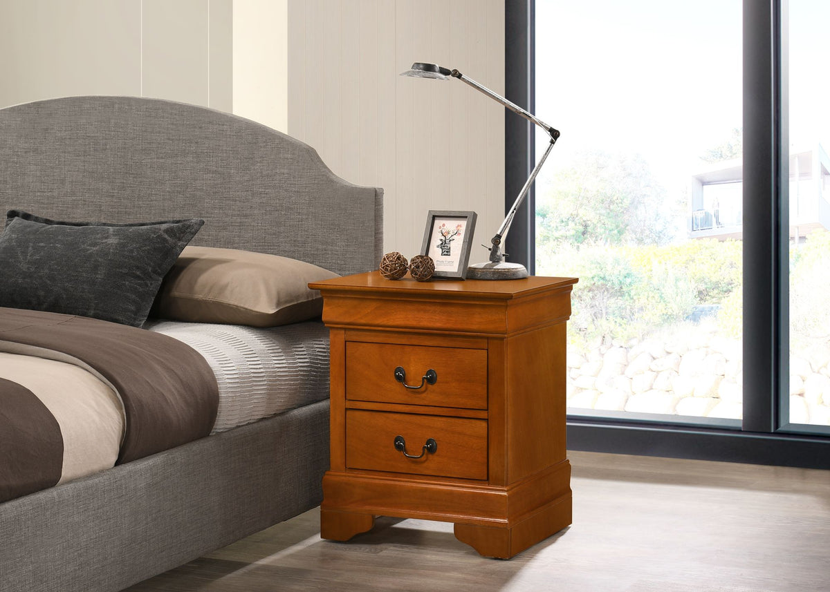 Traditional Two-Drawer Bedside Nightstand