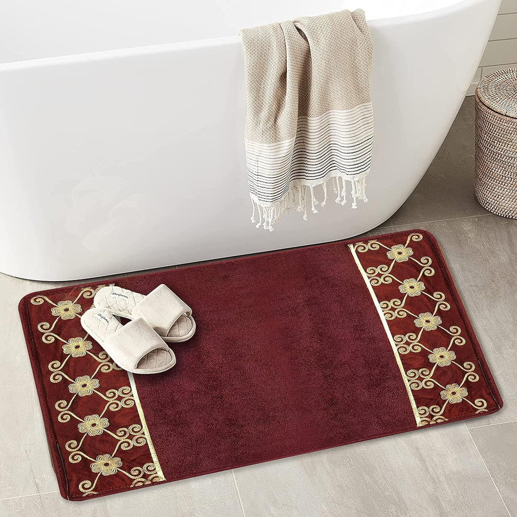 Elegant Rose Classic Bathroom Rug - Modern Luxury Decor