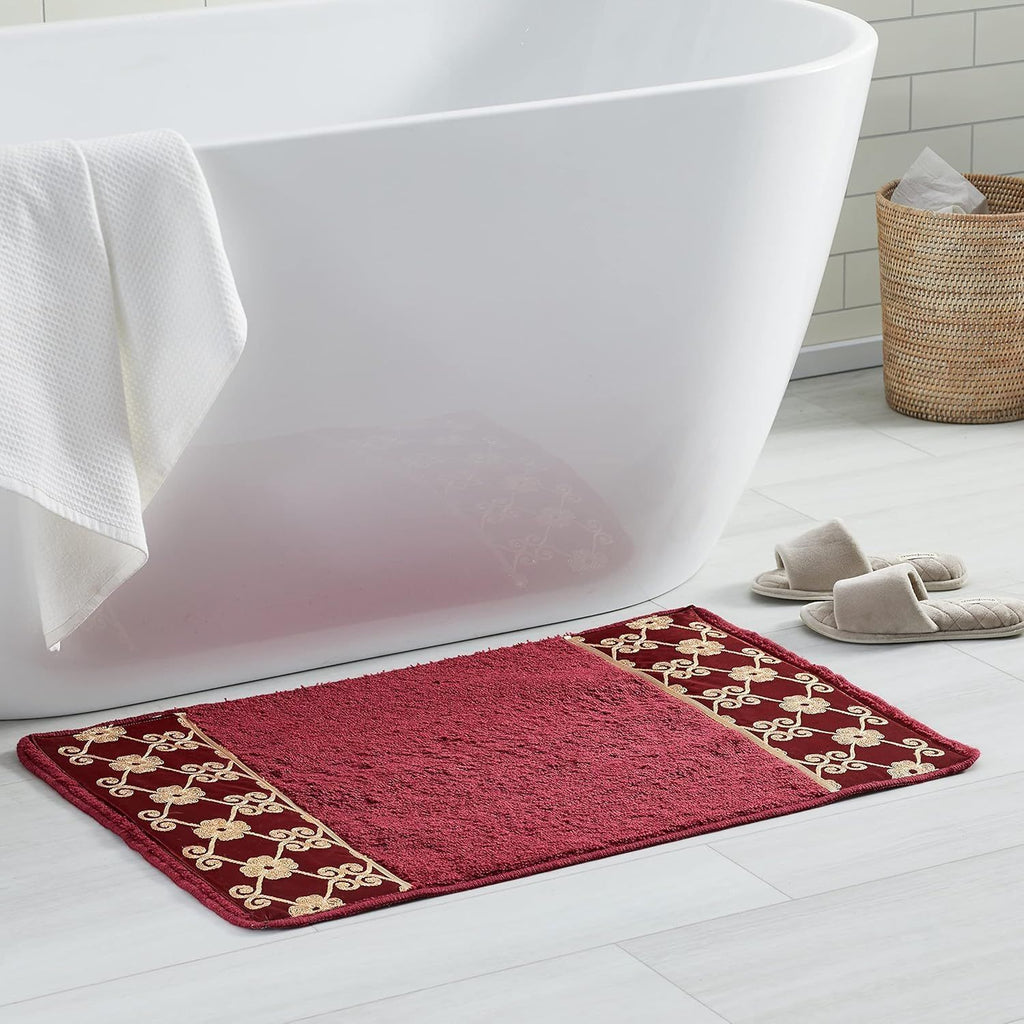 Elegant Rose Classic Bathroom Rug - Modern Luxury Decor