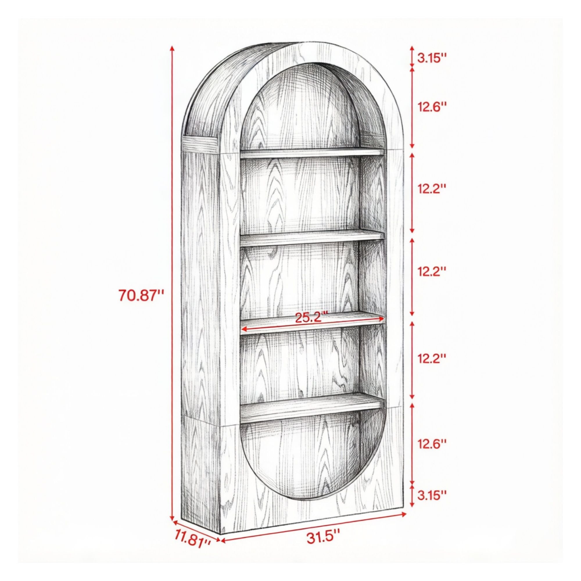 Elegant Arched Shoe Cabinet for Hallway Organization